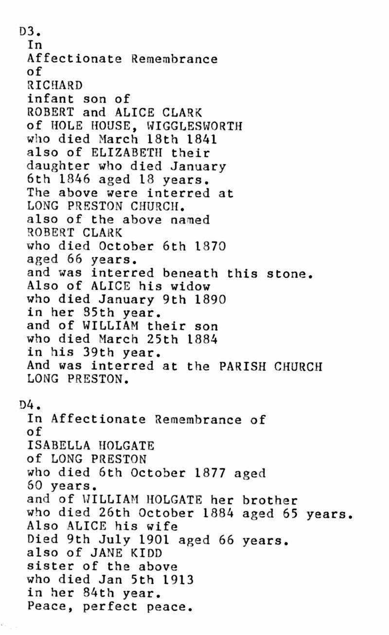 Location Index - P04.jpg - Long Preston Baptist Church -  Monumental Inscriptions in Location Order  - D3 to D4